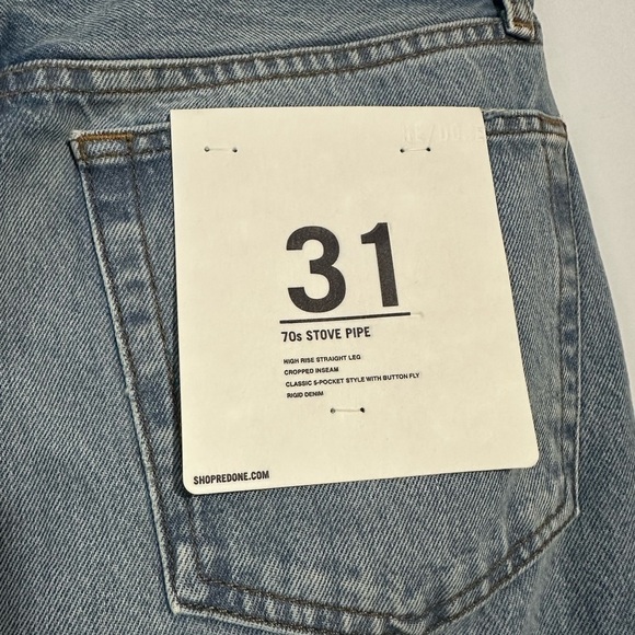 RE/DONE 70s Stove Pipe Jeans Favorite Bleu Sz31 - Picture 4 of 5